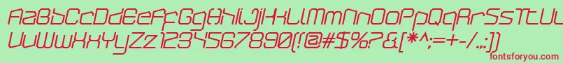 ArcticpatrolBolditalic Font – Red Fonts on Green Background