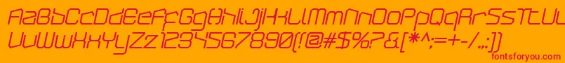 ArcticpatrolBolditalic-Schriftart – Rote Schriften auf orangefarbenem Hintergrund