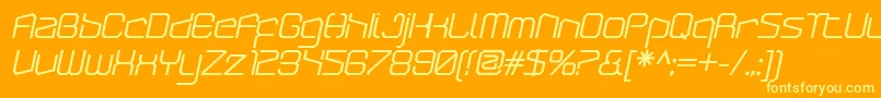 ArcticpatrolBolditalic-Schriftart – Gelbe Schriften auf orangefarbenem Hintergrund
