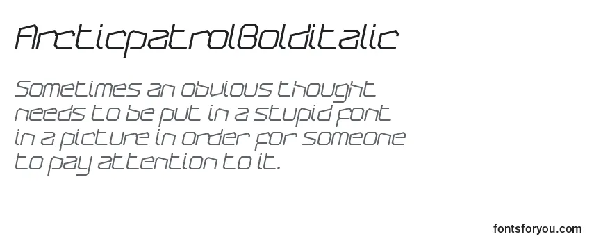 ArcticpatrolBolditalic Font