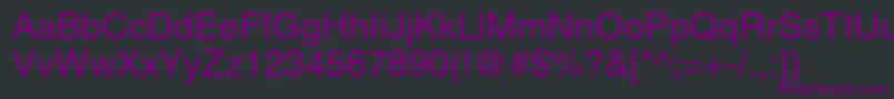 フォントAgHelvetica – 黒い背景に紫のフォント