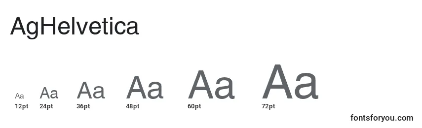 AgHelvetica Font Sizes