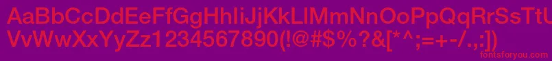 HelveticaneueltstdMd Font – Red Fonts on Purple Background