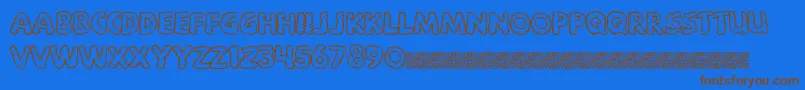 Bigsmoke-Schriftart – Braune Schriften auf blauem Hintergrund