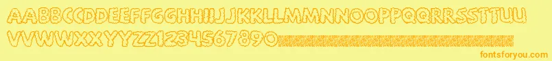 Bigsmoke-Schriftart – Orangefarbene Schriften auf gelbem Hintergrund