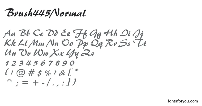Шрифт Brush445Normal – алфавит, цифры, специальные символы
