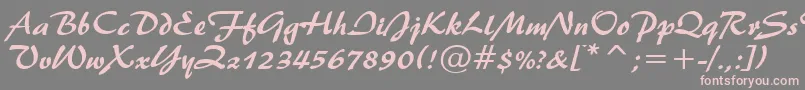 Шрифт Brush445Normal – розовые шрифты на сером фоне