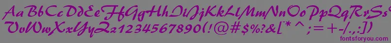 Brush445Normal Font – Purple Fonts on Gray Background