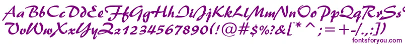 Brush445Normal Font – Purple Fonts on White Background