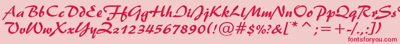 Brush445Normal Font – Red Fonts on Pink Background