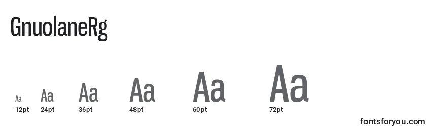 GnuolaneRg Font Sizes
