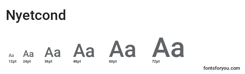 Nyetcond Font Sizes