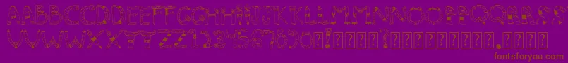 Clinkclank-Schriftart – Braune Schriften auf violettem Hintergrund