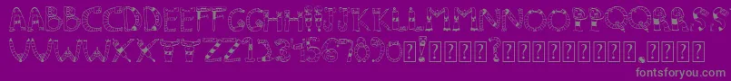 Clinkclank-Schriftart – Graue Schriften auf violettem Hintergrund