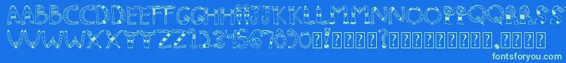 Clinkclank Font – Green Fonts on Blue Background