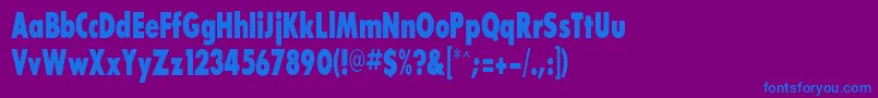 Sansserifexbflfcond Font – Blue Fonts on Purple Background