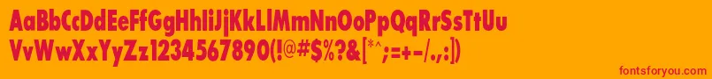 Sansserifexbflfcond Font – Red Fonts on Orange Background