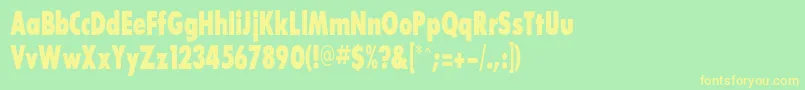 Sansserifexbflfcond Font – Yellow Fonts on Green Background