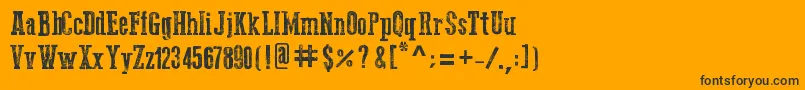 Go2OldWestern-Schriftart – Schwarze Schriften auf orangefarbenem Hintergrund