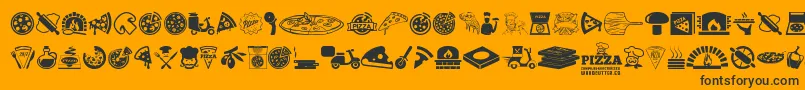 Шрифт Pizza – чёрные шрифты на оранжевом фоне