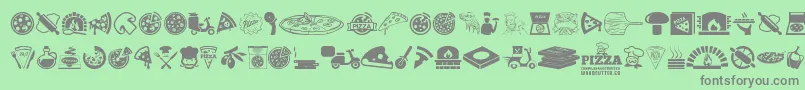 Police Pizza – polices grises sur fond vert