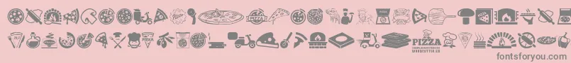 fuente Pizza – Fuentes Grises Sobre Fondo Rosa