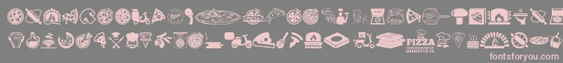 fuente Pizza – Fuentes Rosadas Sobre Fondo Gris