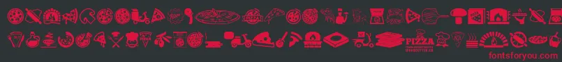 Pizza Font – Red Fonts on Black Background