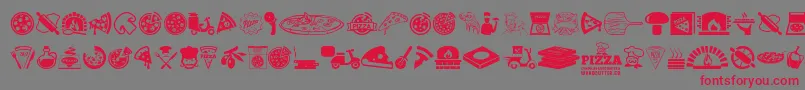 Pizza Font – Red Fonts on Gray Background