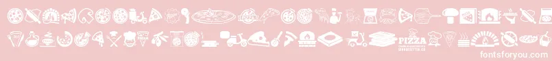 Pizza Font – White Fonts on Pink Background