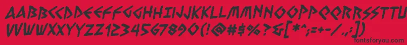 フォントVengefulgodsbbBold – 赤い背景に黒い文字