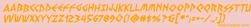 VengefulgodsbbBold Font – Orange Fonts on Pink Background