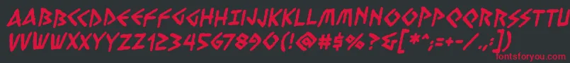 VengefulgodsbbBold-Schriftart – Rote Schriften auf schwarzem Hintergrund