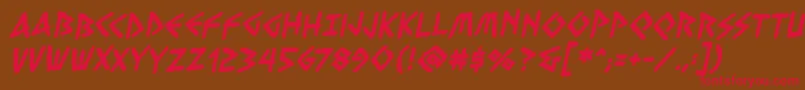 VengefulgodsbbBold-fontti – punaiset fontit ruskealla taustalla