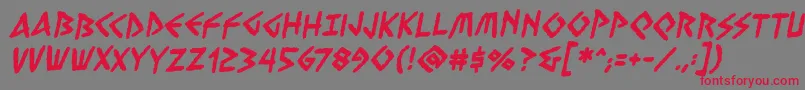 VengefulgodsbbBold Font – Red Fonts on Gray Background