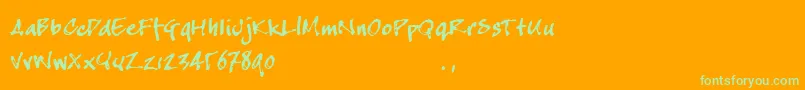 Cjoetrial Font – Green Fonts on Orange Background