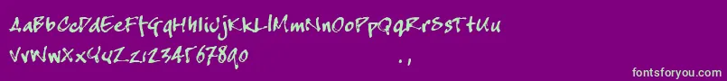 Cjoetrial Font – Green Fonts on Purple Background