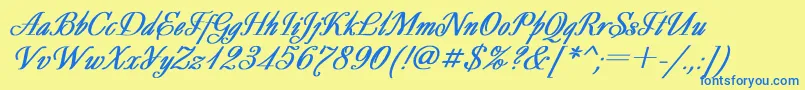 DecorBoldItalic Font – Blue Fonts on Yellow Background