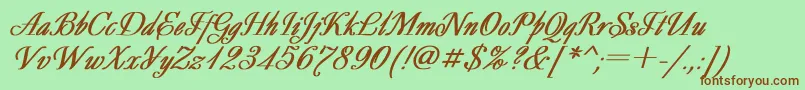DecorBoldItalic Font – Brown Fonts on Green Background
