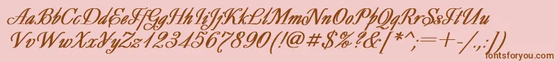 DecorBoldItalic-Schriftart – Braune Schriften auf rosa Hintergrund