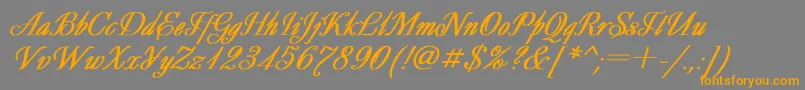 DecorBoldItalic Font – Orange Fonts on Gray Background
