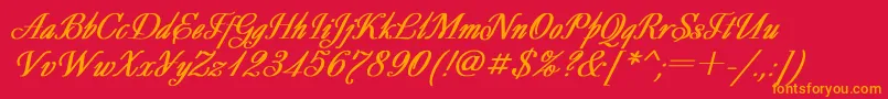DecorBoldItalic Font – Orange Fonts on Red Background