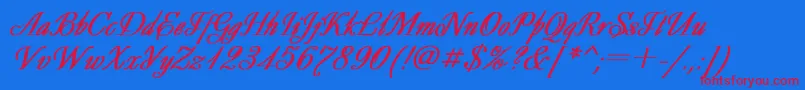 DecorBoldItalic Font – Red Fonts on Blue Background