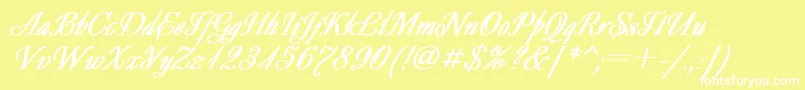 DecorBoldItalic Font – White Fonts on Yellow Background