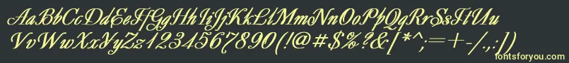 DecorBoldItalic Font – Yellow Fonts on Black Background