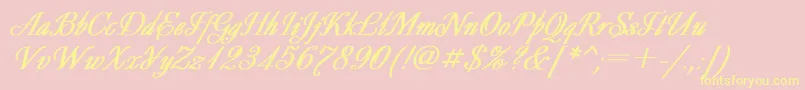 DecorBoldItalic Font – Yellow Fonts on Pink Background