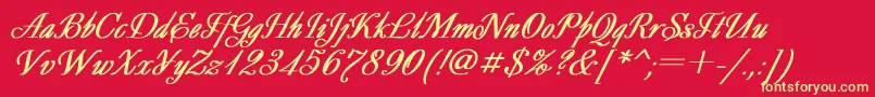 DecorBoldItalic Font – Yellow Fonts on Red Background