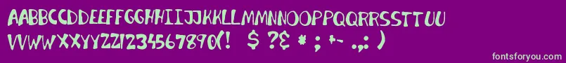 InvaderCandy Font – Green Fonts on Purple Background