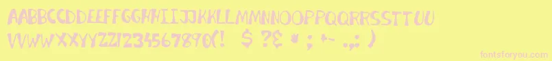 InvaderCandy Font – Pink Fonts on Yellow Background