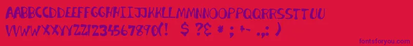 InvaderCandy Font – Purple Fonts on Red Background